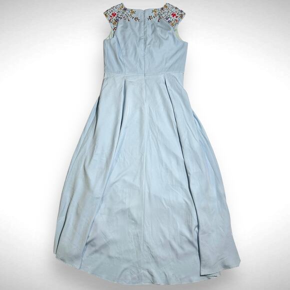 Mac Duggal Ieena Beaded Cap Sleeve V-Neck A Line Gown Dress Size 14 French‎ Blue - Picture 6 of 14